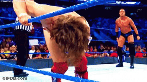 Man Handstand Wrestling Ring Another Watches GIF