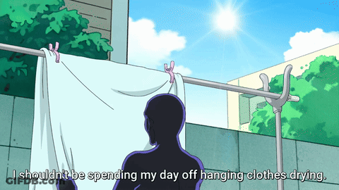 Man Hanging Clothes On Line GIF