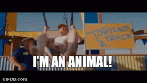 Man Hanging From Rope Torture Track Sign GIF