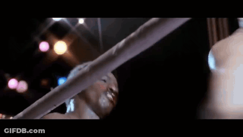 Man Hanging Upside Down In Boxing Ring GIF