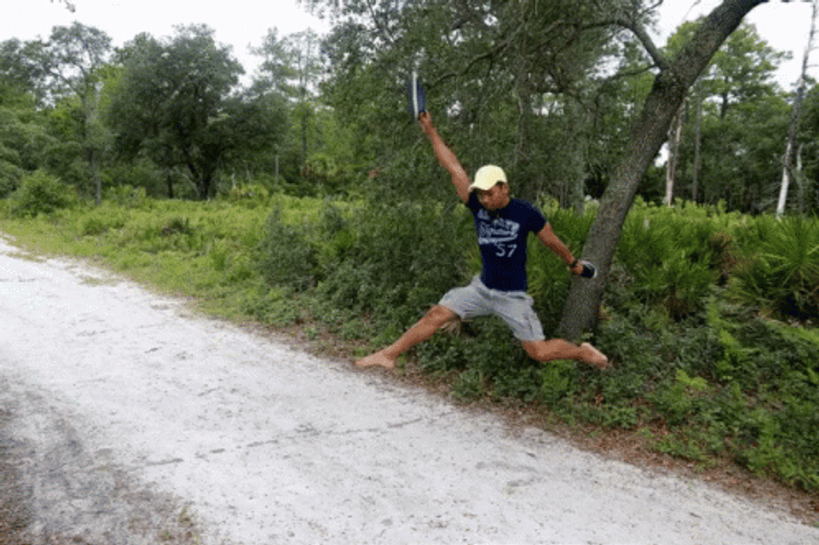 Man Happily Jumping Up And Down GIF