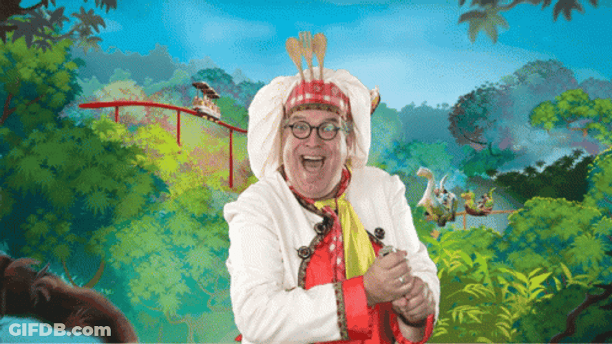 Man Happily Pop Confetti Cannon GIF