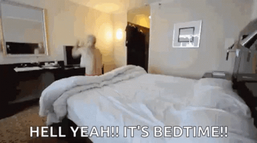 Man Happy To Get Home And Its Bedtime GIF