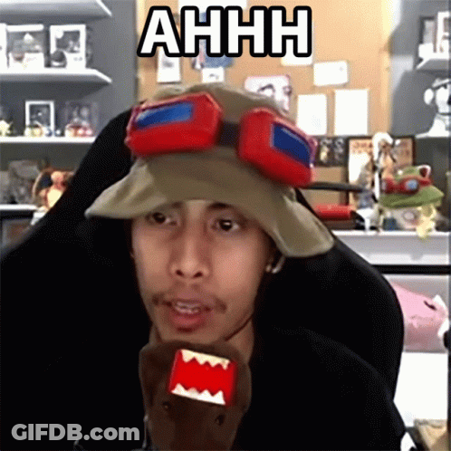 Man Hat Goggles Holding Stuffed Animal Ahhh GIF