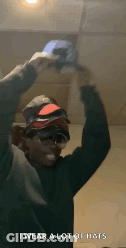 Man Hats Sunglasses Saying I Wear Lot Hats GIF
