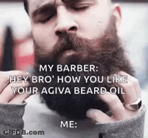 Man Having Beard Oil Applied GIF