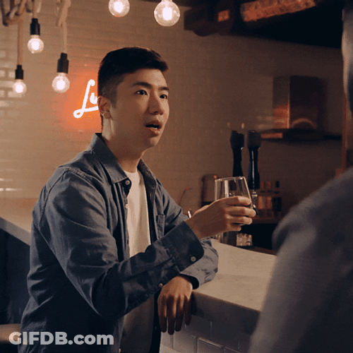 Man Having Conversation And Sipping Wine Stank Face GIF