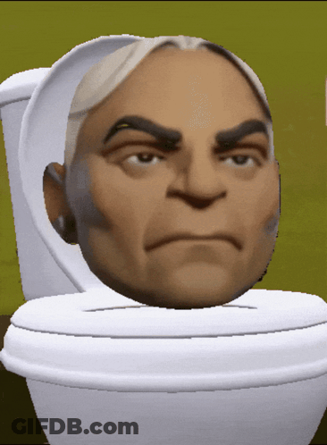 Man Head Sitting On Toilet GIF