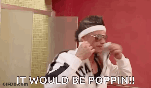 Man Headband Sunglasses It Would Be Poppin Coffee GIF