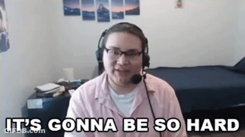 Man Headphones Glasses Says It's Gonna Be Hard GIF