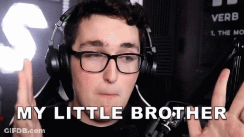 Man Headphones Glasses Says My Little Brother GIF