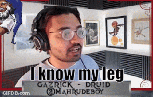 Man Headphones I Know My Leg Gazrick Druid GIF