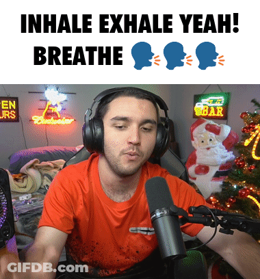 Man Headphones Microphone Inhale Exhale Yeah Breathe GIF