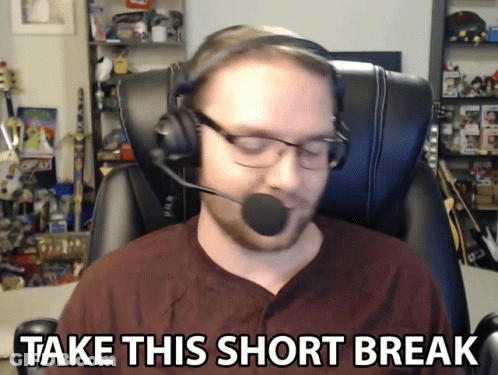 Man Headphones Microphone Says Take This Short Break GIF