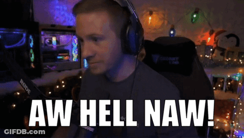 Man Headphones Saying Aw Hell Naw Computer GIF