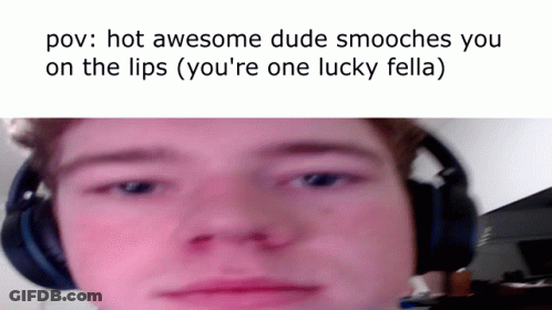 Man Headphones Saying Hot Awesome Dude Smooches You GIF