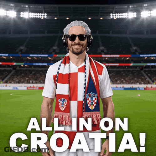 Man Headphones Scarf All In On Croatia GIF