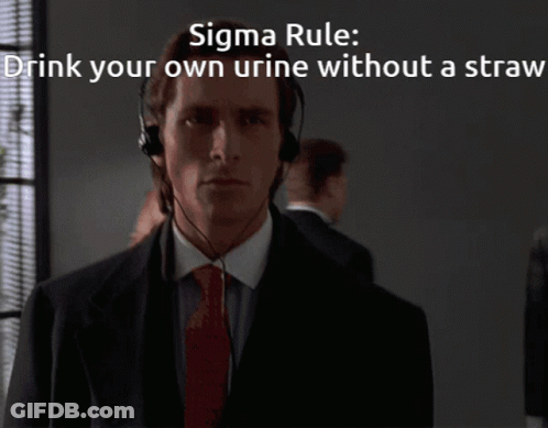 Man Headphones Sigma Rule Drink Urine Without Straw GIF