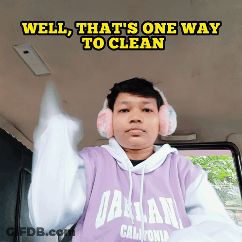 Man Headphones Well That's One Way To Clean GIF