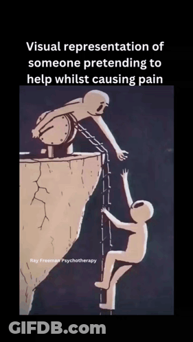 Man Helping Another Man Climb Ladder GIF