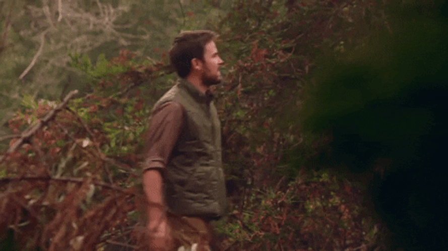 Man Hiking Lost In Forest Woods GIF