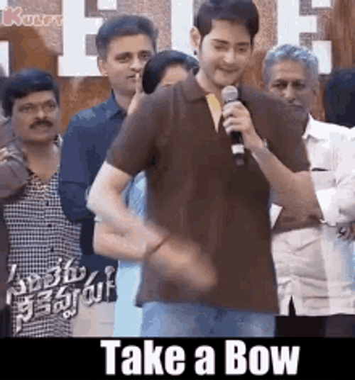 Man Holding A Mic Take A Bow GIF