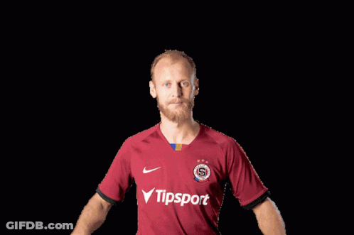Man Holding AC Sparta Praha Scarf GIF