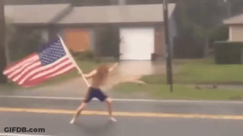 Man Holding American Flag GIF