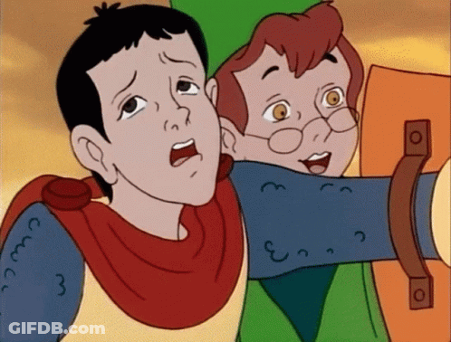 Man Holding Another Man's Arm With Letter O GIF
