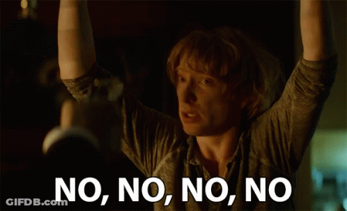 Man Holding Arms Up Saying No No No No GIF