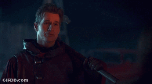 Man Holding Axe And Tuesday Text GIF