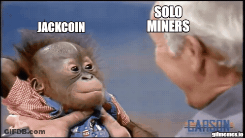 Man Holding Baby Monkey Saying Solo Miners GIF