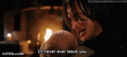 Man Holding Baby Saying I'll Never Ever Leave You GIF