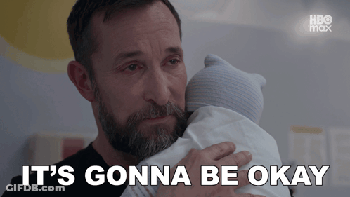 Man Holding Baby Saying It's Gonna Be Okay GIF