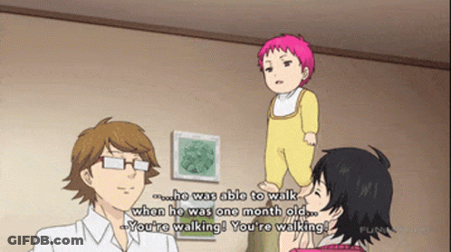 Man Holding Baby Who Was Able To Walk GIF
