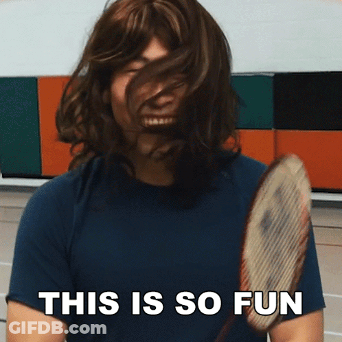 Man Holding Badminton Racket Saying This Is So Fun GIF