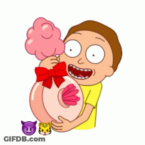 Man Holding Balloon With Cotton Candy GIF