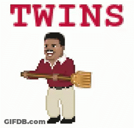 Man Holding Baseball Bat Twins GIF