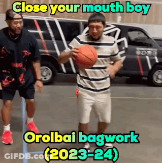 Man Holding Basketball In Front Of Van Saying Close Your Mouth Boy GIF