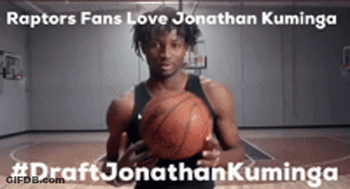 Man Holding Basketball Raptors Fans Love Jonathan Kuminga GIF