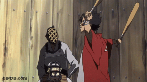 Man Holding Bat And Masked Man GIF