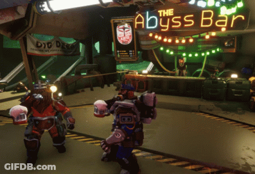 Man Holding Beer At The Abyss Bar GIF