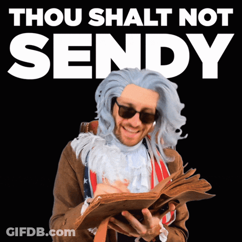 Man Holding Book Thou Shalt Not Sendy GIF