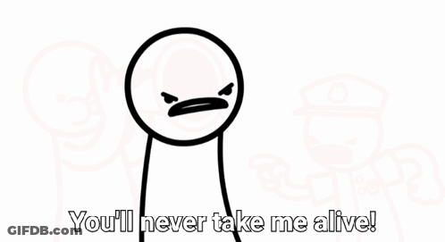 Man Holding Bottle With Youll Never Take Me Alive GIF