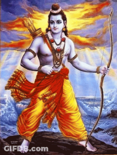 Man Holding Bow And Arrow With Word Ram GIF