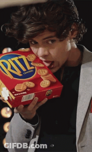 Man Holding Box Of Ritz Crackers GIF