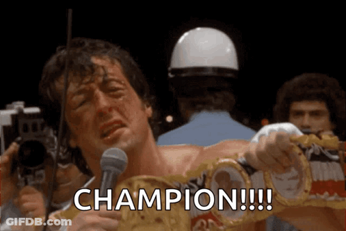 Man Holding Boxing Ring Champion GIF