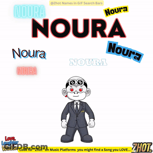 Man Holding Broken Heart With Noura And Other Names GIF