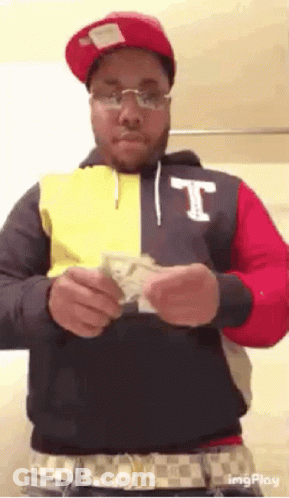 Man Holding Bunch Of Money GIF