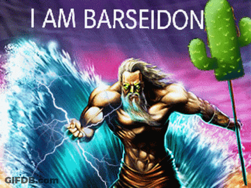 Man Holding Cactus Saying I Am Barseidon GIF